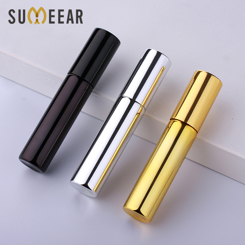 Perfume Fragrance Difference - 100ชิ้น/ล็อต10ML UV แบบพกพาแก้วเติมน้ำหอมขวดอลูมิเนียมสเปรย์ขวดตัวอย่างภาชนะเปล่า