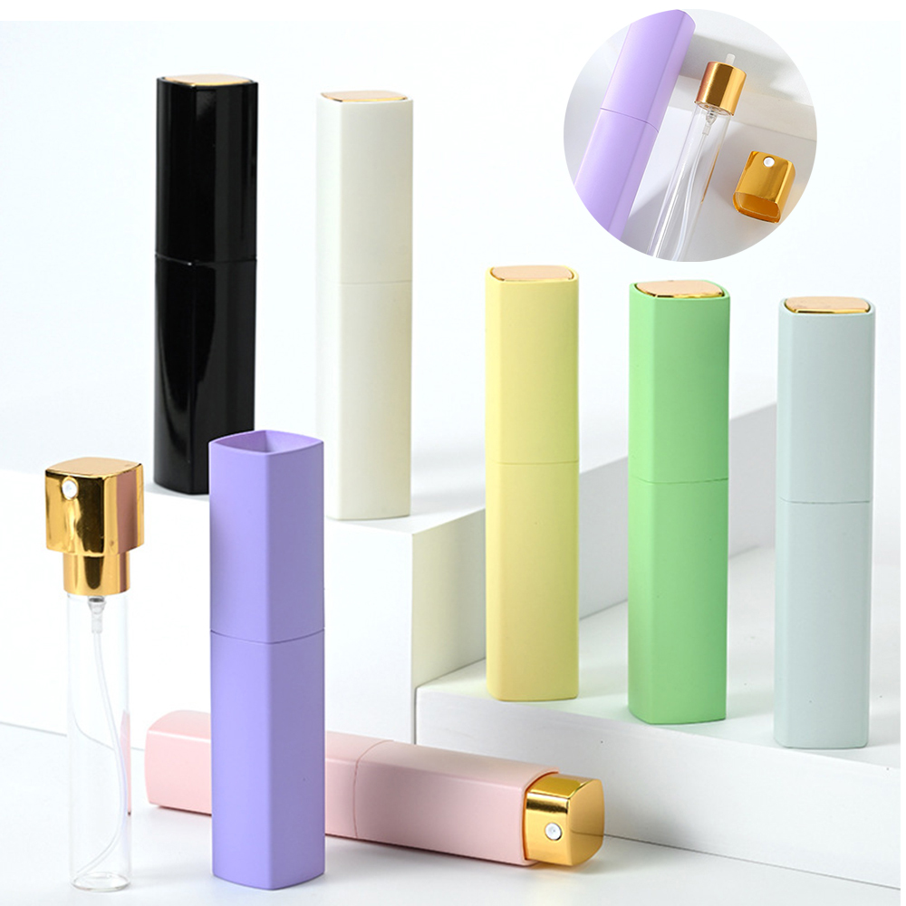 Perfume Fragrance Mist - ขวดสเปรย์น้ำหอมแบบหมุนทรงสี่เหลี่ยม 10 มล. รุ่นใหม่ วัสดุ ABS
