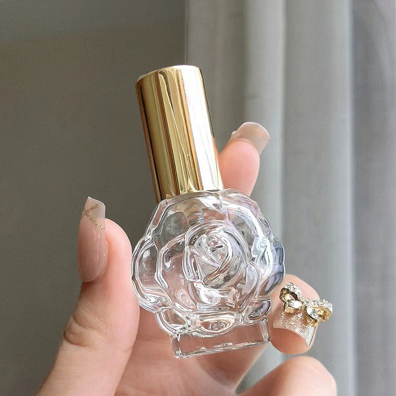 Perfume Fragrance Mist - ขวดน้ำหอมแบบพกพาขนาด 10 มล. รูปทรงดอกกุหลาบ ขวดแก้วแบบฉีดพ่น รีฟิลได้
